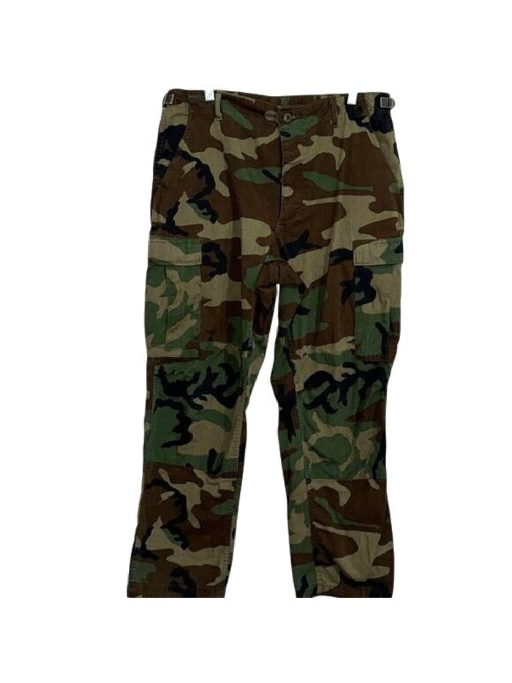 Vintage Camouflage Cargo Pants Mens L Army Surplus Military Style 100% Cotton